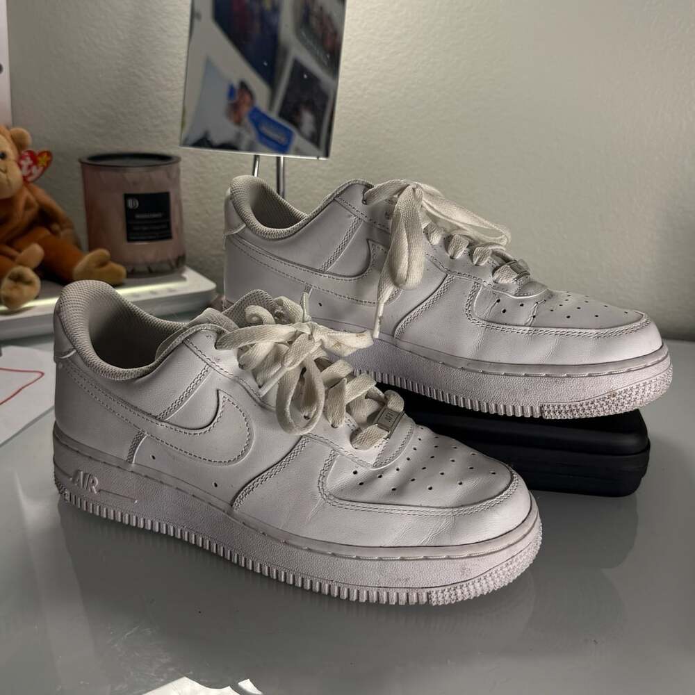 Nike Air Force 1 Low Triple White Leather Sneakers